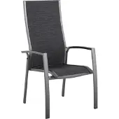 Mwh Royal Kensington dining tuinstoel stapelbaar aluminium antraciet 2 stuks