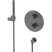 Maxaro Radius inbouw douchekranenset | Zwart metaal Thermostaatkraan met handdouche 1 stand