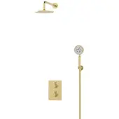 Maxaro Radius Regendouche Inbouw | Lichtgoud 20 cm Regendouche Thermostatisch
