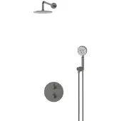 Maxaro Radius Regendouche Inbouw | Zwart metaal 20 cm Regendouche Thermostatisch
