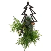 Décoris Kersthanger Met Kerststukje H26cm Groen groen Kunststof Kersthanger
