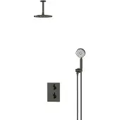 Maxaro Radius Regendouche Inbouw | Zwart chroom 20 cm Regendouche Thermostatisch