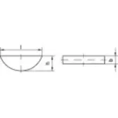 Toolcraft 138923 Schijfspieën DIN 6888 Staal C45K 50 stuk(s)