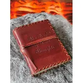 Ancient Wisdom Leren Wikkelnotitieboek Book of Thoughts 15,5x12cm - Handgemaakt