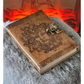 Ancient Wisdom Leren Notitieboek - Greenman - Handgemaakt - 20x15cm