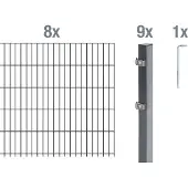 Alberts Dubbelstaafmat hekwerk Basisset Hoogte: 80 - 160 cm, totale lengte: 4 - 30 m, voor plaatsing in beton (set)