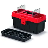 Kistenberg K371955 - Gereedschapskoffer - 36x18,6x19,3cm - Ergonomische Handgreep - Zwart-Rood