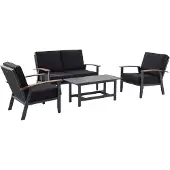 Royal Garden Berlin tuin loungeset 4-delig antraciet