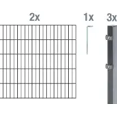 Alberts Dubbelstaafmat hekwerk Basisset Hoogte: 80 - 160 cm, totale lengte: 4 - 30 m, voor plaatsing in beton (set)