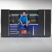 Datona Werkplaatsinrichting PREMIUM eiken - met koelkast - 354 cm