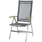 Diamond Garden Venetia standenstoel hoge rugleuning roestvrij staal/textileen 2 stuks