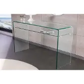 Invicta Design consoletafel FANTOME 100cm transparant glas met plank - 43437