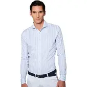 Desoto katoenen overhemd slim fit lichtblauw gestreept