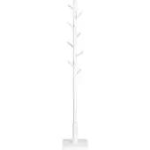 Vasagle Standaard kledingrek met 8 haken, 175 cm hoog, wit hout