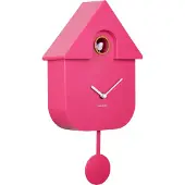 Karlsson Modern Cuckoo Wandklok | Met Koekoeksklok | 21.5x41x8.5cm | Bright roze