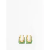 Sissy-Boy Groene ovalen resin oorbellen