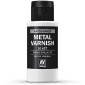 Vallejo Hobbyverf - 26657 Gloss Metal Varnish - Water Based (60 ml) Verf flesje - 60 ml