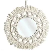 Home deco Factory Wandspiegel Boho/Ibiza - macrame - rond - D55cm