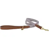Vadigran Hondenriem Lichtgrijs Leer en Metaal 120cm