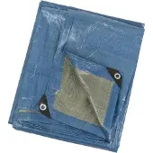 Perel Dekzeil - Afdekzeil - 18 ringen versterkte hoeken - Blauw Groen 70 g/m² 4 x 5 m