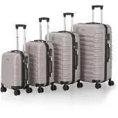 Juskys Trolley Reiskofferset / Kofferset Rome - 4-delig - Champagne - ABS