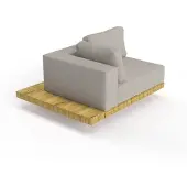 Solpuri Plateau XL-module rechts + hoektafel incl. kussen Teak