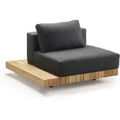 Solpuri Plateau L-module zit/rug + zijtafel incl. kussen Teak