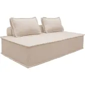 Sweeek 2 zits fauteuil voor modulaire bank in gestoffeerde stof Crème