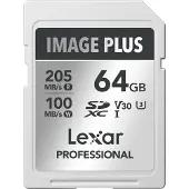 Lexar Image Plus 64GB SDXC UHS-I V30 - R205/W100 MB/s