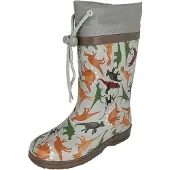 Beck Regenlaarzen 'Dinoland' cognac / grijs / groen / oranje