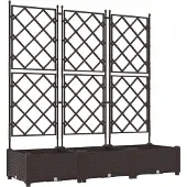 vidaXL Plantenbak 3 st Bruin 120 x 40 x 125,5 cm PP