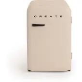 Create - Koelkast in retrostijl - Zand - Handvat Hout - FRIDGE RETRO 107L