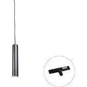 QAZQA Design hanglamp zwart incl. 1-fase railadapter - Slimline Tuba Small