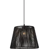 QAZQA Buiten hanglamp zwart met zwarte touwkap IP44 - Cava Jayla