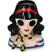 HD Collection Vaas Fashion Lady Zonnebril Zwart Roze Polyresin 23x16x28,5cm