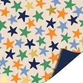 Kassaplan Toonbankrol 50cm 100m - Stars/blauw Multi multi Papier Cadeaupapier