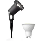 Philips Hue Puled Opbouwspot In Zwart + Gu10-lamp Met Wit Licht