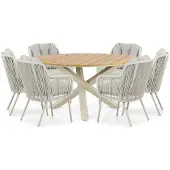 Santika Furniture Santika Nanda/Ancona 150 cm dining tuinset 7-delig