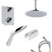 Mueller Round inbouw regendouche 2-wegs met ronde handdouche en plafondarm 15cm chroom