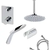 Mueller Round inbouw regendouche 2-wegs met ronde handdouche en plafondarm 30cm chroom