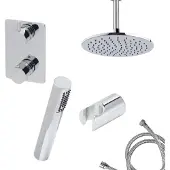 Mueller Round inbouw regendouche 2-wegs met staafhanddouche en plafondarm 15cm chroom