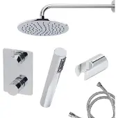 Mueller Round inbouw regendouche 2-wegs met staafhanddouche en muurarm 45cm chroom