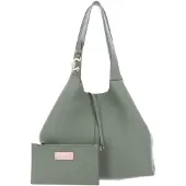 Coccinelle Leren schoudertas C-Easy Shopper Greenery mintgroen