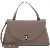 Coccinelle Leren schoudertas handtas Nikla Handbag Double Grainy Leather Warm Taupe / Rosette