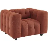 Sweeek Fauteuil van bouclé stof met structuur, 1 zitplaats Terracotta