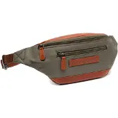 The Chesterfield Brand gordeltas Velta Leather Waist Pack Steel Green olijfgroen