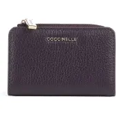 Coccinelle Leren kaarthoes Metallic Soft Credit Card Holder Prune donkerpaars