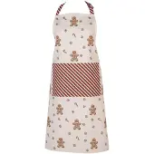 Clayre & Eef Keukenschort 70x85 cm Beige Katoen Gingerbread man