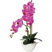 Kopu kunstbloem orchidee 50 cm met cement sierpot phalenopsis