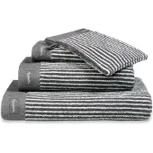 Vandyck Home Petit Ligne Off Black Handdoek 60x110